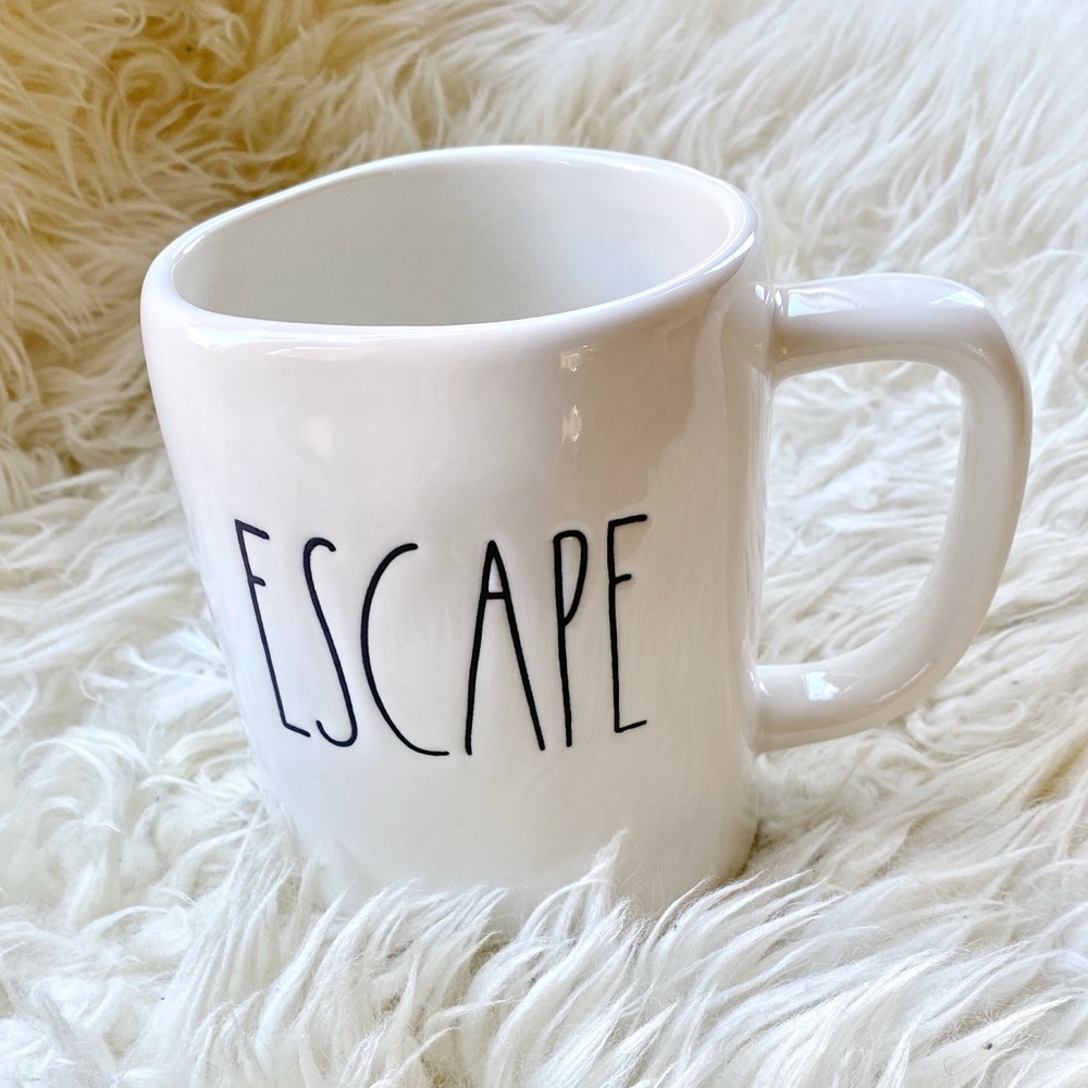 Rae Dunn mug white escape